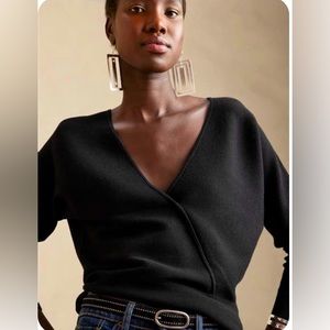 Banana Republic Rina Wrap Sweater Black Sz S
